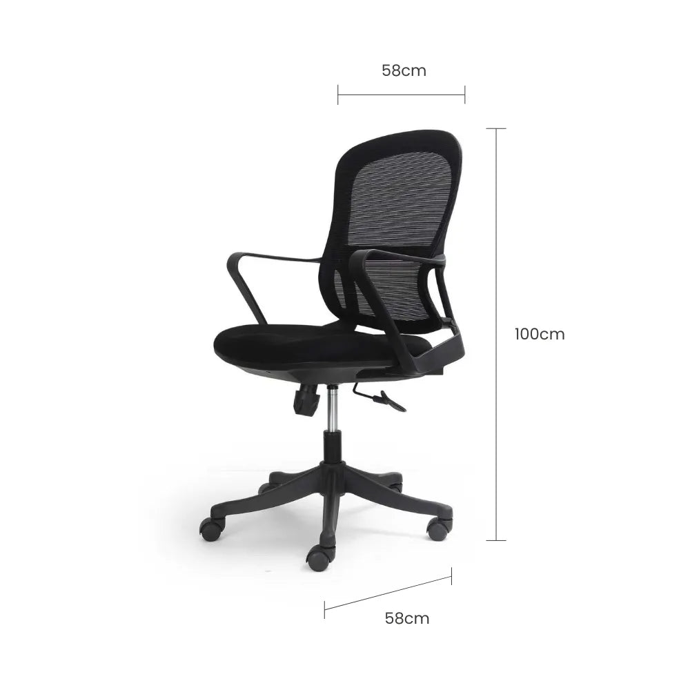 Silla Giratoria Grace Plastico Negro