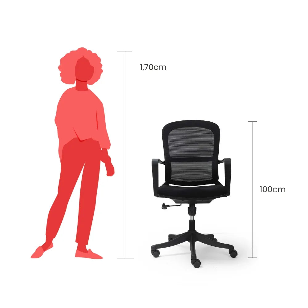 Silla Giratoria Grace Plastico Negro