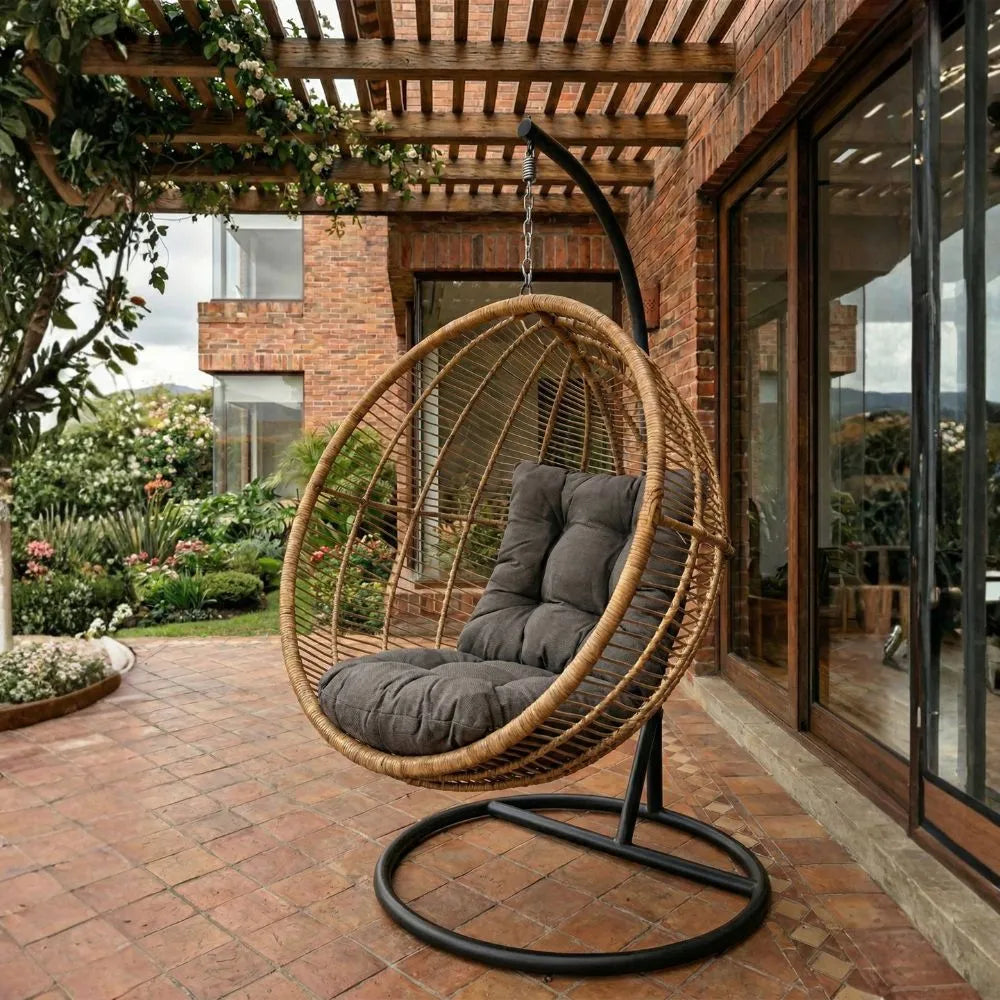 Sillón Colgante Venecia Negro/Natural