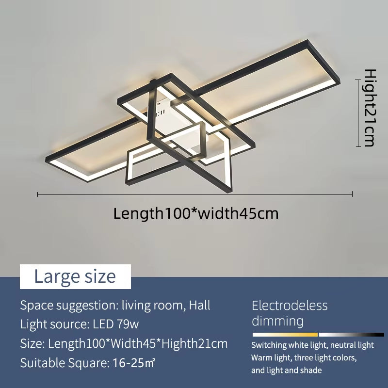 Modern Led Ceiling Lihgts for Living Room Study Room Bedroom Smart Home Alexa Ceiling Lamp Fixtures Gold/Black Finish