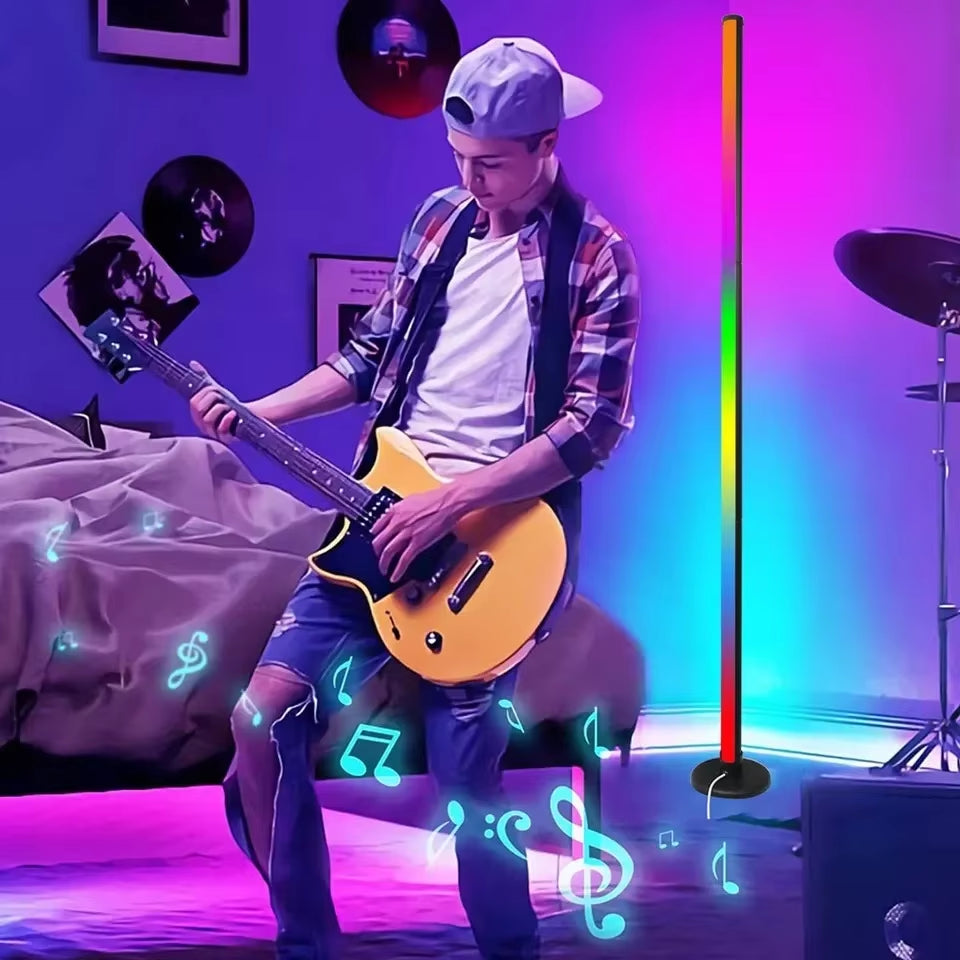 Smart RGB Floor Lamp with Music Sync Modern Mood Lighting LED Stand Lights for Bedroom Game Room Living Room Decor