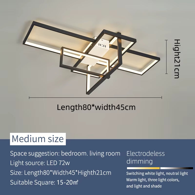 Modern Led Ceiling Lihgts for Living Room Study Room Bedroom Smart Home Alexa Ceiling Lamp Fixtures Gold/Black Finish